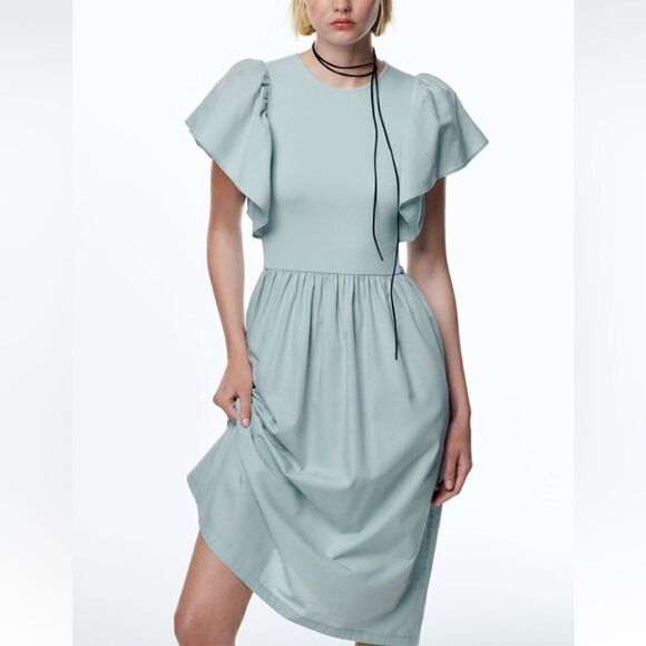 NWT Zara Ruffled Sleeve Dress - Picture 5 of 13